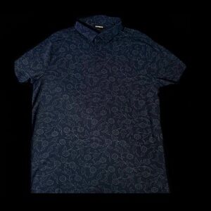 Express Navy Floral Polo Shirt